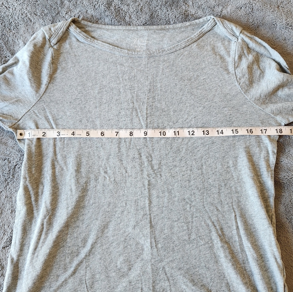 🔷️ J. Crew Gray Knit Long Sleeve T Shirt Size Small - Picture 3 of 4